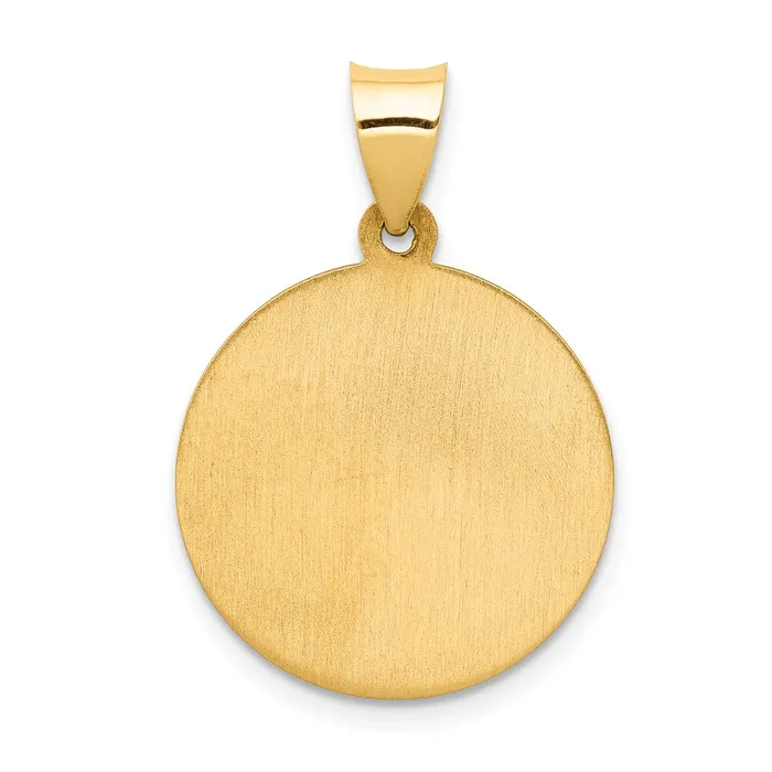 Qgold Necklaces 14k Yellow Gold 185 mm Guardian Angel Medal Hollow Pendant 13 grams Qgold Necklaces 14k Yellow Gold 185 mm Guardian Angel Medal Hollow Pendant 13 grams