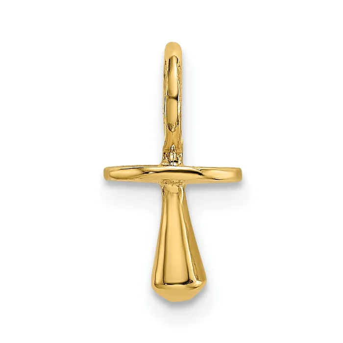 Qgold PreStyled Sets 10k Yellow Gold 7 mm Gold Polished 3D Pacifier Charm 049 grams