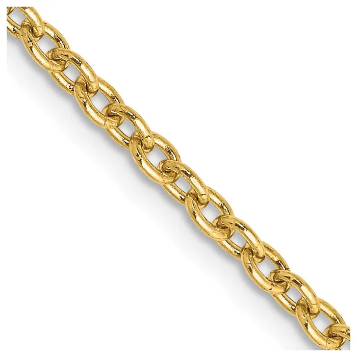 Qgold Rings 10k 24mm Round Open Link Cable Chain