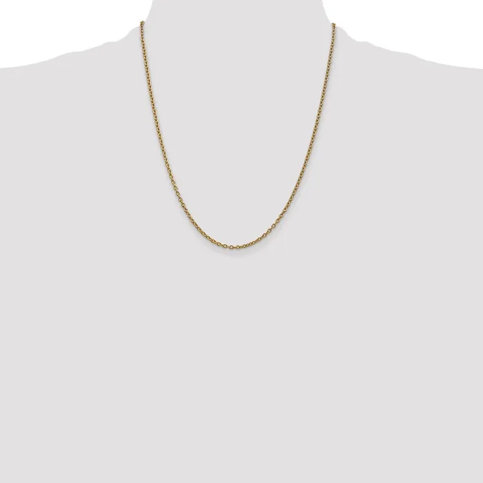 Qgold Rings 10k 24mm Round Open Link Cable Chain Qgold Rings 10k 24mm Round Open Link Cable Chain