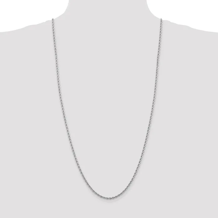 Qgold Rings 10k White Gold 275 mm Diamondcut Rope Chain 985 grams Qgold Rings 10k White Gold 275 mm Diamondcut Rope Chain 985 grams