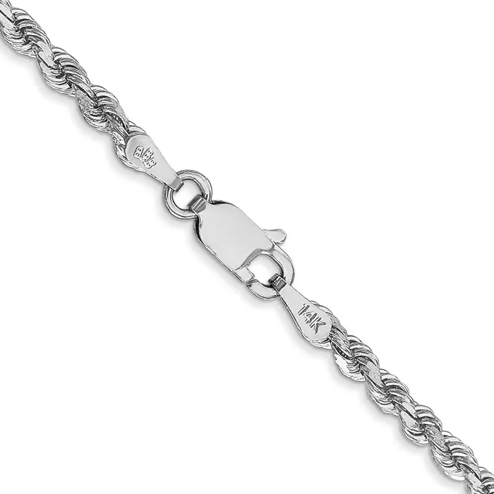 Qgold Rings 10k White Gold 275 mm Diamondcut Rope Chain 985 grams Qgold Rings 10k White Gold 275 mm Diamondcut Rope Chain 985 grams