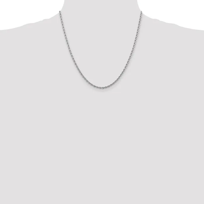 Qgold Rings 10k White Gold 275 mm Diamondcut Rope Chain 985 grams Qgold Rings 10k White Gold 275 mm Diamondcut Rope Chain 985 grams