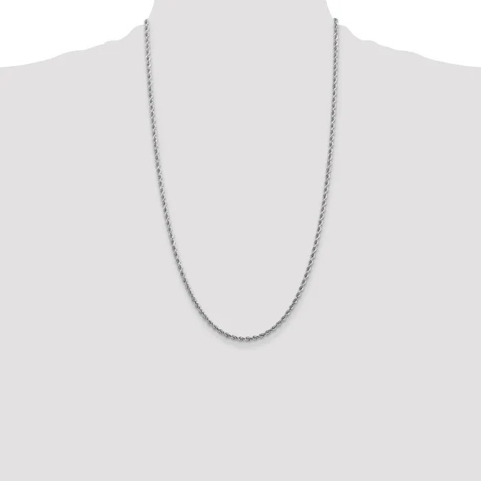 Qgold Rings 10k White Gold 275 mm Diamondcut Rope Chain 985 grams Qgold Rings 10k White Gold 275 mm Diamondcut Rope Chain 985 grams