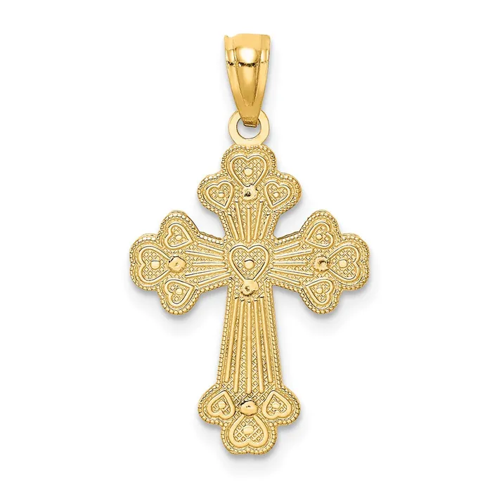 Qgold Rings 14k Twotone 15 mm Twotone Polished Filigree 2 Level Heart Cross Pendant 134 grams Qgold Rings 14k Twotone 15 mm Twotone Polished Filigree 2 Level Heart Cross Pendant 134 grams