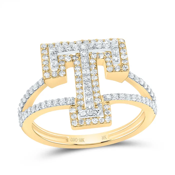 Rings 12CtwDia Nk Fashion Initial T Ladies Ring 264 grams GND