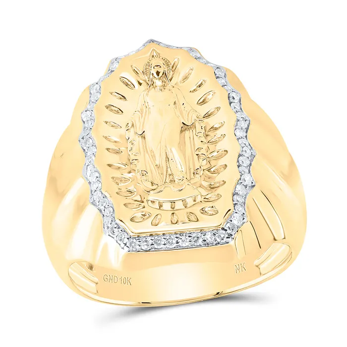 Rings 13CtwDia Nk Virgin Mother Mary Mens Ring 991 grams GND