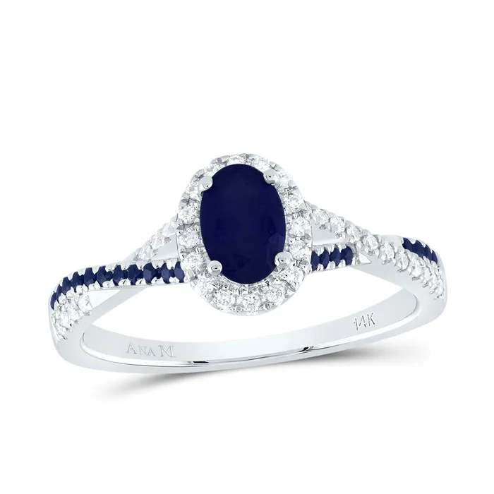 Rings 18CtwDia Ana M 18CtwRdBs 6X4Mm OvBs Nat Gem Single Halo Bridal Ring 253 grams GND Rings 18CtwDia Ana M 18CtwRdBs 6X4Mm OvBs Nat Gem Single Halo Bridal Ring 253 grams GND