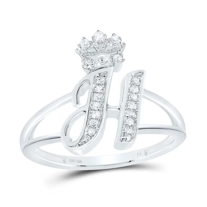 Rings 18CtwDia P1 Gift Initial H Crown Ladies Ring 211 grams GND
