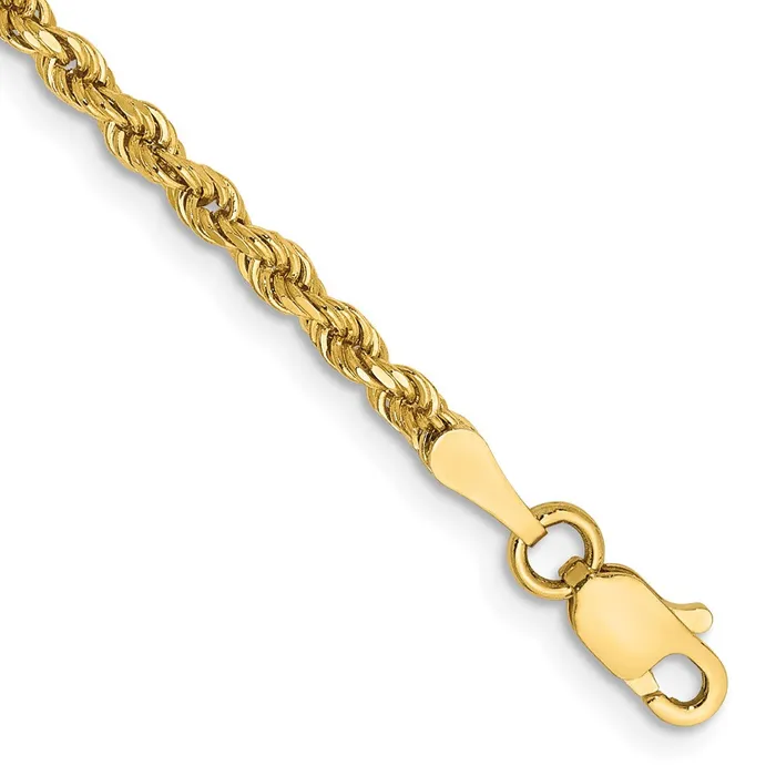 Rings 14k Yellow Gold 225 mm Diamondcut Rope with Lobster Clasp Anklet 486 grams Qgold Rings 14k Yellow Gold 225 mm Diamondcut Rope with Lobster Clasp Anklet 486 grams Qgold