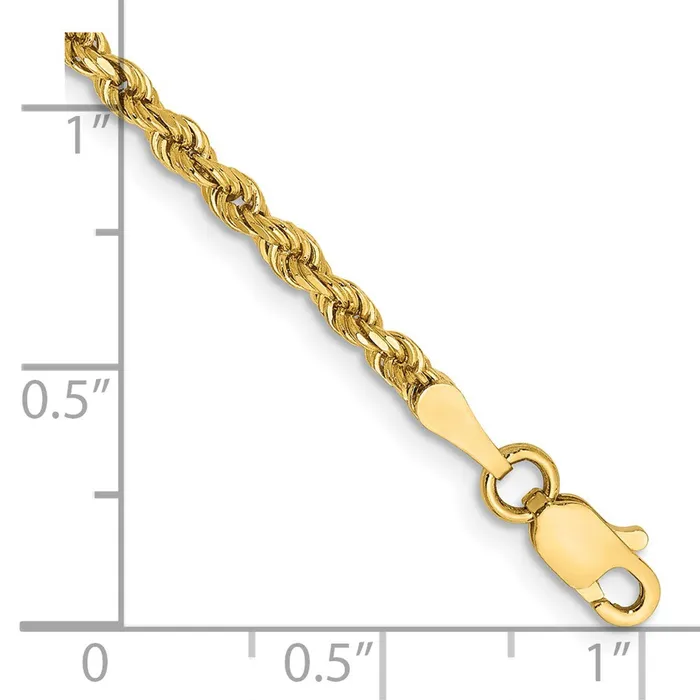 Rings 14k Yellow Gold 225 mm Diamondcut Rope with Lobster Clasp Anklet 486 grams Qgold Rings 14k Yellow Gold 225 mm Diamondcut Rope with Lobster Clasp Anklet 486 grams Qgold
