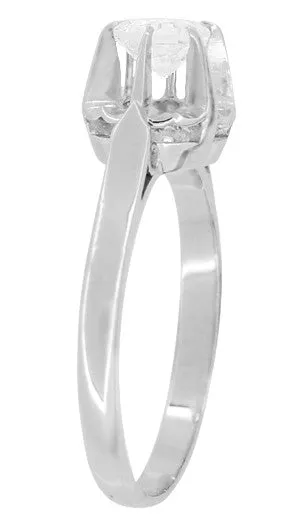 Rings Antique Jewelry Mall 1950s Retro Moderne Buttercup Vintage Diamond Engagement Ring in Platinum Rings Antique Jewelry Mall 1950s Retro Moderne Buttercup Vintage Diamond Engagement Ring in Platinum