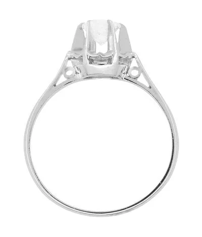 Rings Antique Jewelry Mall 1950s Retro Moderne Buttercup Vintage Diamond Engagement Ring in Platinum Rings Antique Jewelry Mall 1950s Retro Moderne Buttercup Vintage Diamond Engagement Ring in Platinum