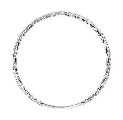 Rings Antique Jewelry Mall 4mm Art Deco Engraved Wheat Flat Wedding Ring in Sterling Silver Rings Antique Jewelry Mall 4mm Art Deco Engraved Wheat Flat Wedding Ring in Sterling Silver