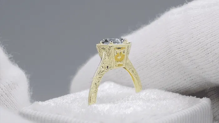 Rings Antique Jewelry Mall Art Deco Filigree Hexagonal 34 Carat Aquamarine Engagement Ring in 14K Yellow Gold Rings Antique Jewelry Mall Art Deco Filigree Hexagonal 34 Carat Aquamarine Engagement Ring in 14K Yellow Gold
