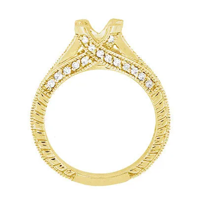 Rings Antique Jewelry Mall Art Deco X O Kisses Yellow Gold 34 Carat Diamond Engagement Ring Setting 14K or 18K Rings Antique Jewelry Mall Art Deco X O Kisses Yellow Gold 34 Carat Diamond Engagement Ring Setting 14K or 18K