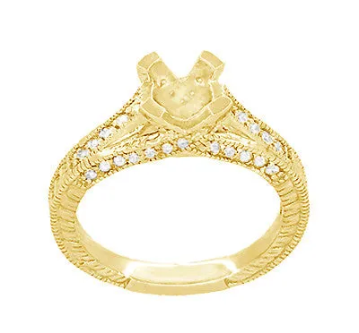 Rings Antique Jewelry Mall Art Deco X O Kisses Yellow Gold 34 Carat Diamond Engagement Ring Setting 14K or 18K Rings Antique Jewelry Mall Art Deco X O Kisses Yellow Gold 34 Carat Diamond Engagement Ring Setting 14K or 18K