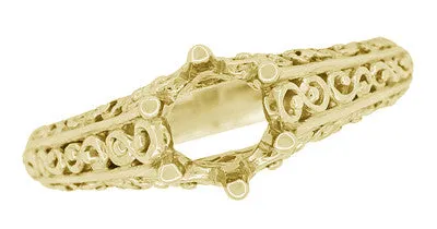 Rings Antique Jewelry Mall Filigree Flowing Scrolls Engagement Ring Setting for a 34 Carat Diamond in 14 Karat Yellow Gold Rings Antique Jewelry Mall Filigree Flowing Scrolls Engagement Ring Setting for a 34 Carat Diamond in 14 Karat Yellow Gold