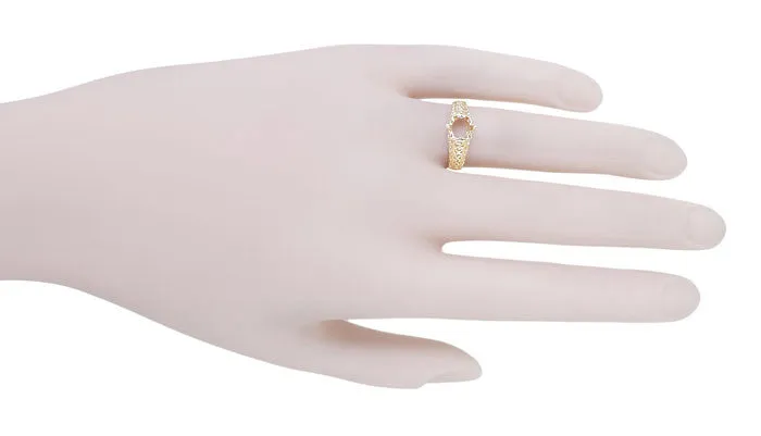 Rings Antique Jewelry Mall Filigree Flowing Scrolls Engagement Ring Setting for a 34 Carat Diamond in 14 Karat Yellow Gold Rings Antique Jewelry Mall Filigree Flowing Scrolls Engagement Ring Setting for a 34 Carat Diamond in 14 Karat Yellow Gold