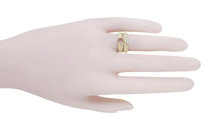 Rings Antique Jewelry Mall Filigree Flowing Scrolls Engagement Ring Setting for a 34 Carat Diamond in 14 Karat Yellow Gold Rings Antique Jewelry Mall Filigree Flowing Scrolls Engagement Ring Setting for a 34 Carat Diamond in 14 Karat Yellow Gold