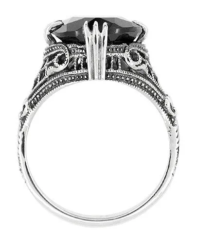 Rings Antique Jewelry Mall Gothic Filigree Black Onyx Claw Ring in Sterling Silver Art Deco Engraved Rings Antique Jewelry Mall Gothic Filigree Black Onyx Claw Ring in Sterling Silver Art Deco Engraved