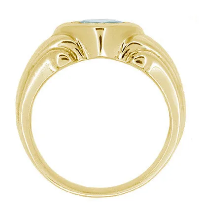 Rings Antique Jewelry Mall Mens Art Deco Aquamarine Ring in 14 Karat Yellow Gold Rings Antique Jewelry Mall Mens Art Deco Aquamarine Ring in 14 Karat Yellow Gold