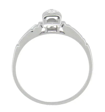 Rings Antique Jewelry Mall Retro Moderne Diamond Antique Engagement Ring in 18 Karat White Gold