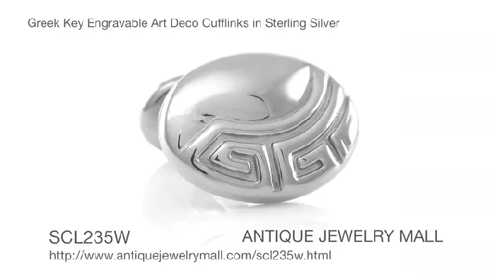 Rings Antique Jewelry Mall Vintage Design Greek Key Engravable Art Deco Cufflinks in Sterling Silver Rings Antique Jewelry Mall Vintage Design Greek Key Engravable Art Deco Cufflinks in Sterling Silver