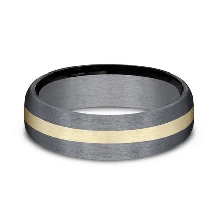 Rings Benchmark Rings Tantalum and GoldStripe Mens Band