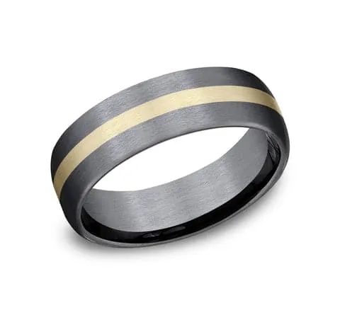 Rings Benchmark Rings Tantalum and GoldStripe Mens Band