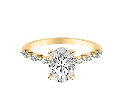 Rings Frederick Goldman Marquis Accented Engagement Ring