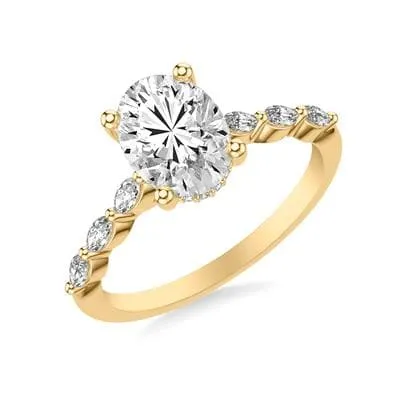 Rings Frederick Goldman Marquis Accented Engagement Ring