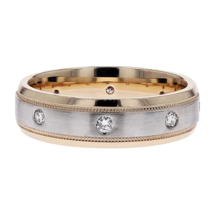 Rings Frederick Goldman TwoTone FlushSet Diamond Band