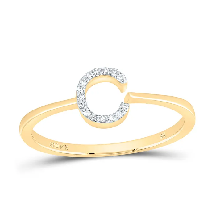 Rings GND 120 CtwDia Nk Gift Initial C Ring 137 grams