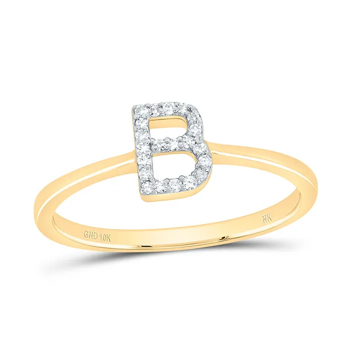 Rings GND 120CtwDia Nk Gift Initial B Ring 145 grams