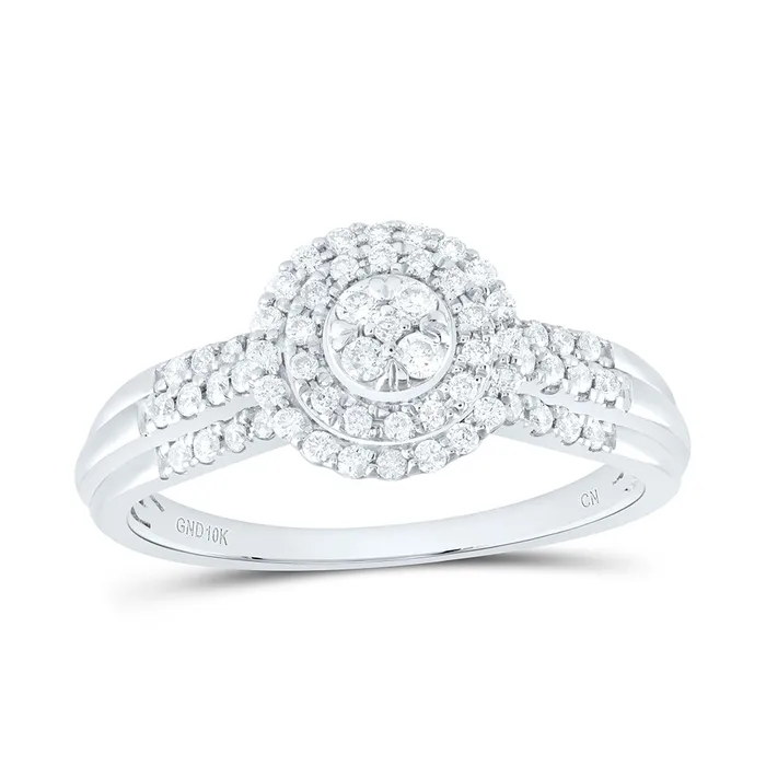 Rings GND 13CtwNat Dia Cn Round Double Halo Bridal Ring 285 grams