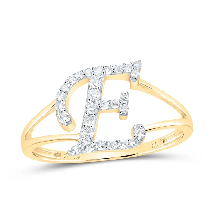 Rings GND 15CtwNat Dia Nk Gift Initial E Ladies Ring 15 grams