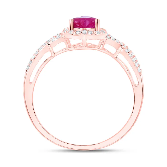 Rings GND 10Kt Rose Gold 14CtwDia Nk 5X5 Mm RubyHeart Nat Gem Ring 212 grams