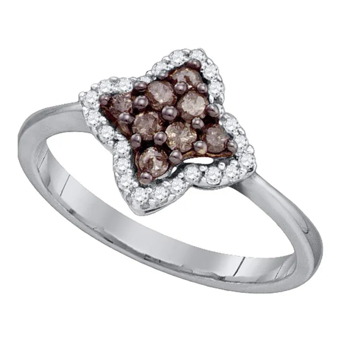 Rings GND 10Kt White Gold 13CtDia Natural Brown Ring 245 grams