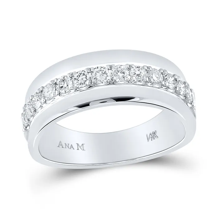 Rings GND 14Kt White Gold 34Ctw Diamond Accuset Mens Band 861 grams