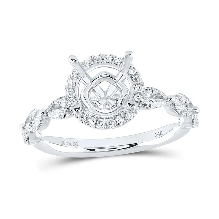 Rings GND 1CtwDia Ana M 1 12CtCrd SemiMount Single Halo Engagement Ring 295 grams Rings GND 1CtwDia Ana M 1 12CtCrd SemiMount Single Halo Engagement Ring 295 grams