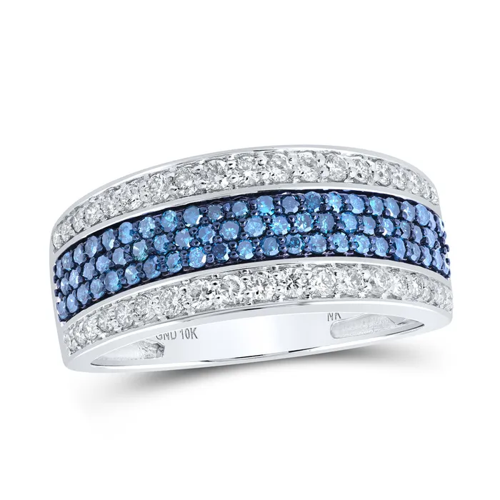 Rings GND Gold Band Ring 114 Cttw Round Blue Color Treated Diamond Mens 48 grams Rings GND Gold Band Ring 114 Cttw Round Blue Color Treated Diamond Mens 48 grams