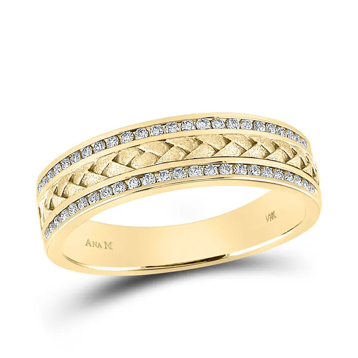 Rings GND Gold Band Wedding Ring 13 Cttw Round Natural Diamond Mens 642 grams Rings GND Gold Band Wedding Ring 13 Cttw Round Natural Diamond Mens 642 grams
