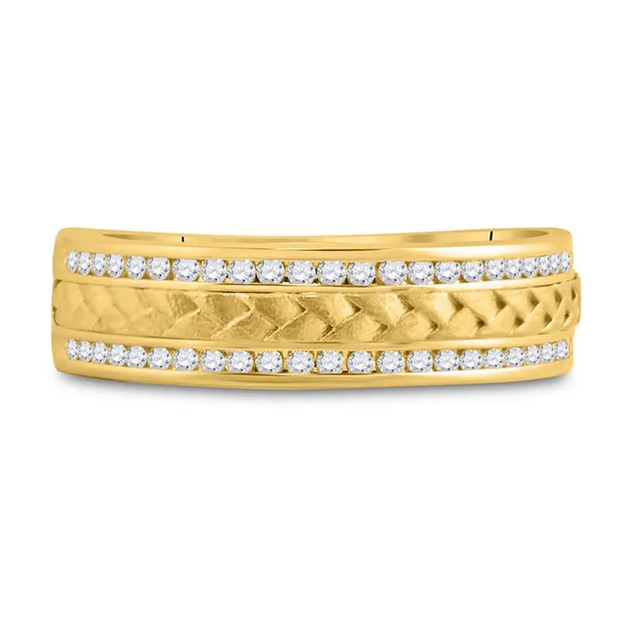 Rings GND Gold Band Wedding Ring 13 Cttw Round Natural Diamond Mens 642 grams Rings GND Gold Band Wedding Ring 13 Cttw Round Natural Diamond Mens 642 grams