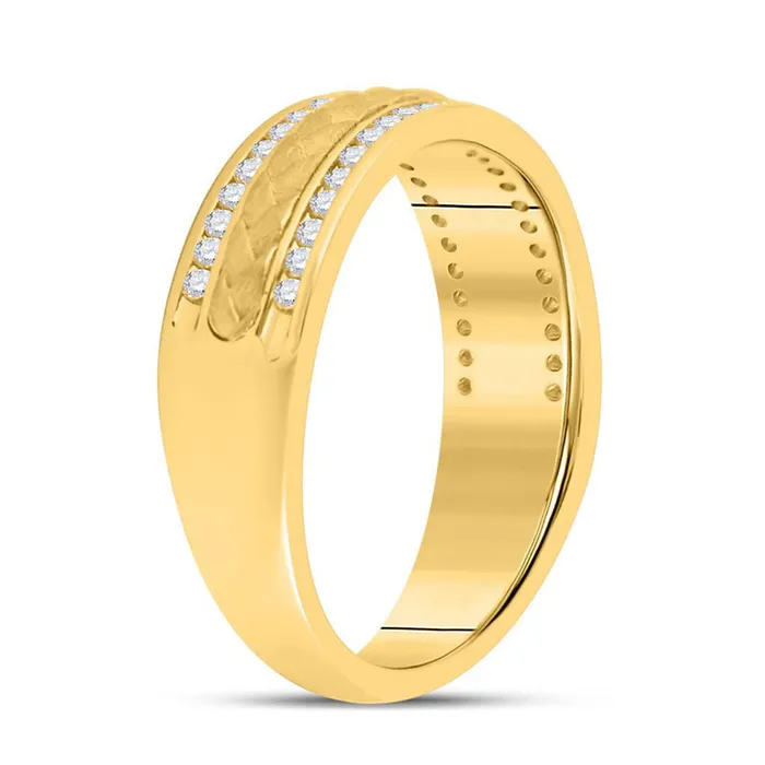 Rings GND Gold Band Wedding Ring 13 Cttw Round Natural Diamond Mens 642 grams Rings GND Gold Band Wedding Ring 13 Cttw Round Natural Diamond Mens 642 grams
