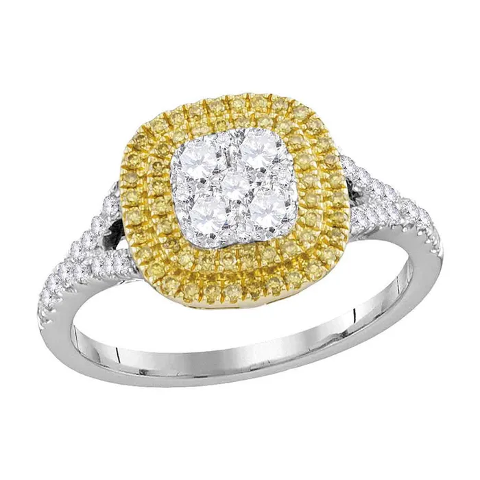 Rings GND Gold Cluster Ring 34 Cttw Round Yellow Diamond Womens 365 grams Rings GND Gold Cluster Ring 34 Cttw Round Yellow Diamond Womens 365 grams
