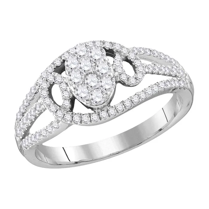 Rings GND Gold Oval Cluster Ring 12 Cttw Round Natural Diamond Womens 33 grams Rings GND Gold Oval Cluster Ring 12 Cttw Round Natural Diamond Womens 33 grams