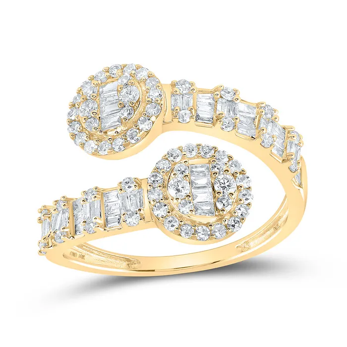 Rings Gold Circle Cuff Band Ring 34 Cttw Baguette Natural Diamond Womens 234 grams GND Rings Gold Circle Cuff Band Ring 34 Cttw Baguette Natural Diamond Womens 234 grams GND
