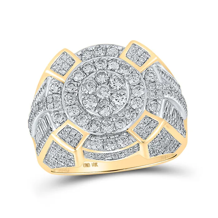 Rings Gold Cluster Ring 238 Cttw Round Natural Diamond Mens 131 grams GND Rings Gold Cluster Ring 238 Cttw Round Natural Diamond Mens 131 grams GND
