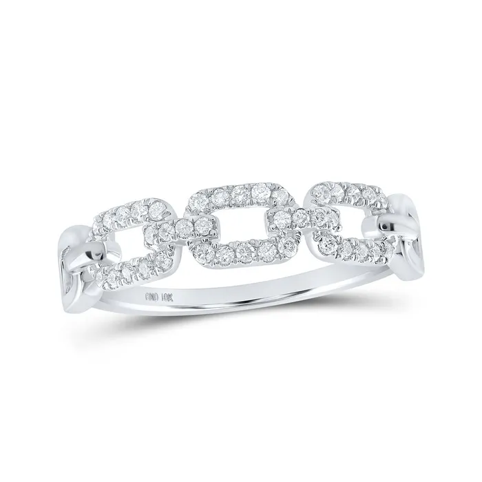 Rings Gold Link Stackable Band Ring 15 Cttw Round Natural Diamond Womens 179 grams GND Rings Gold Link Stackable Band Ring 15 Cttw Round Natural Diamond Womens 179 grams GND